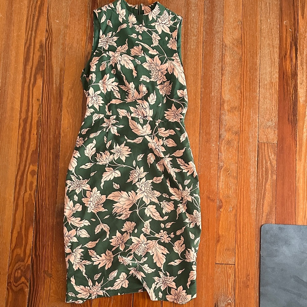 Lulu's Green Floral Midi Dress